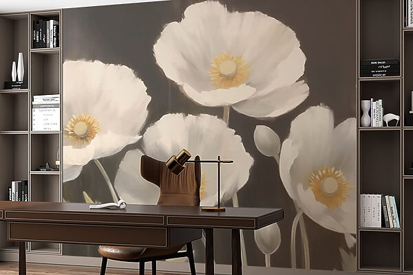 Painting of white flowers Painting of white flowers