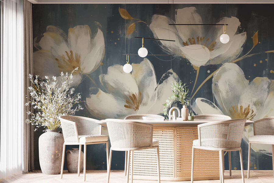 Painting of white flowers
