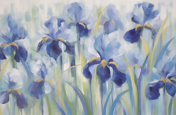 Painting of blue flowers Painting of blue flowers