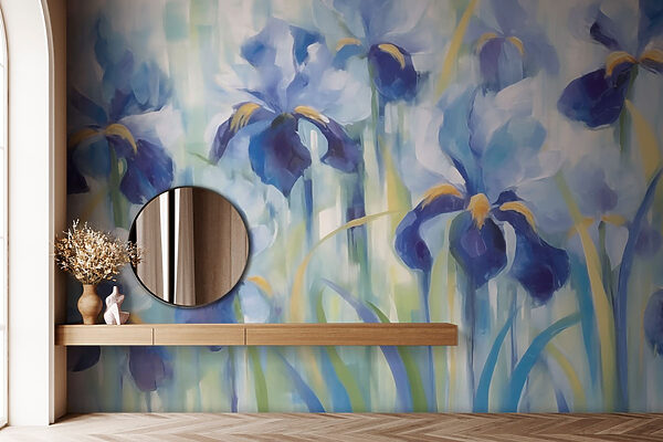 Painting of blue flowers Painting of blue flowers