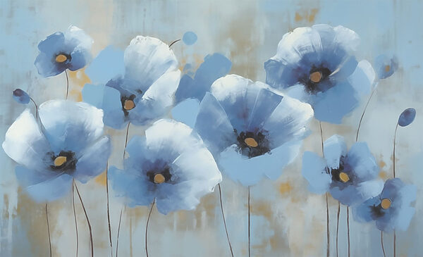 Painting of blue flowers Painting of blue flowers