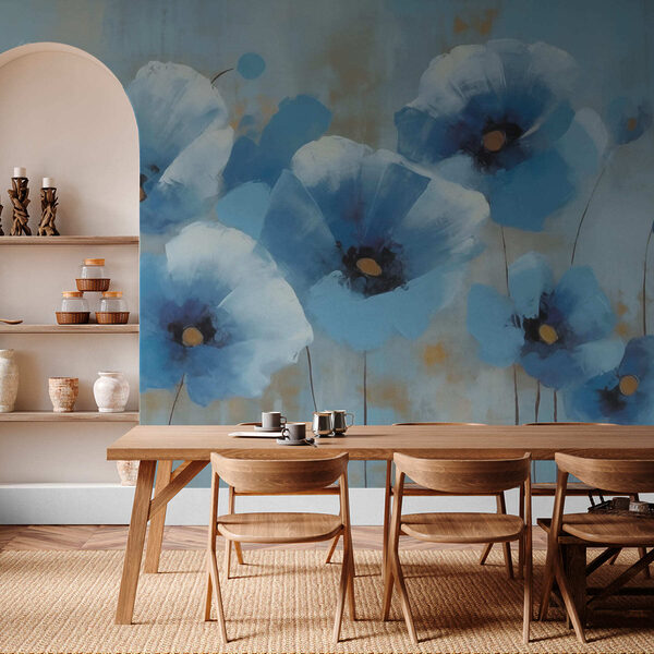 Painting of blue flowers Painting of blue flowers