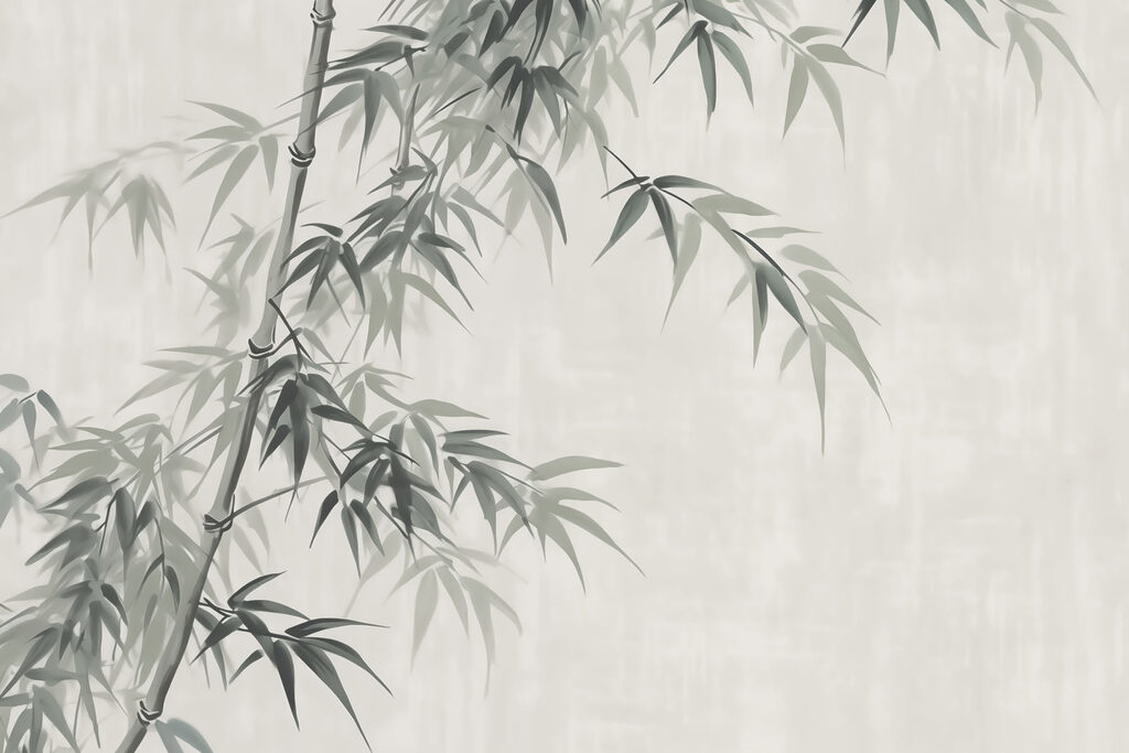 Bamboo with leaves on it Bamboo with leaves on it