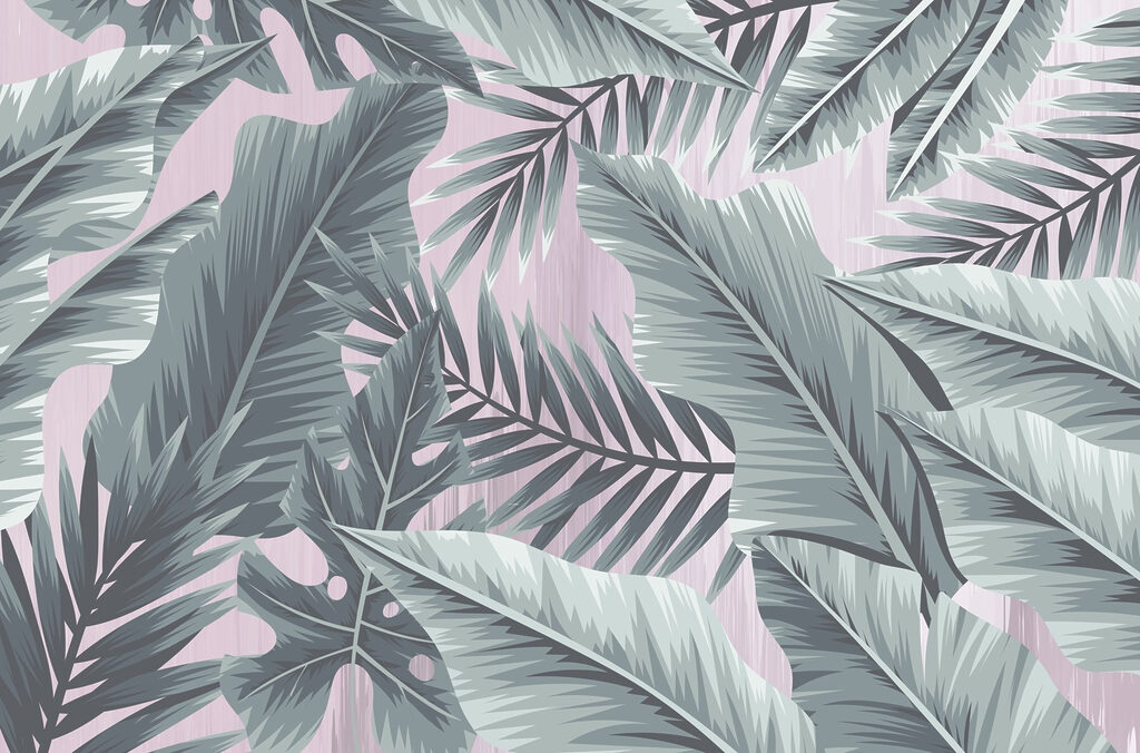 Leafy patterns in cool tones