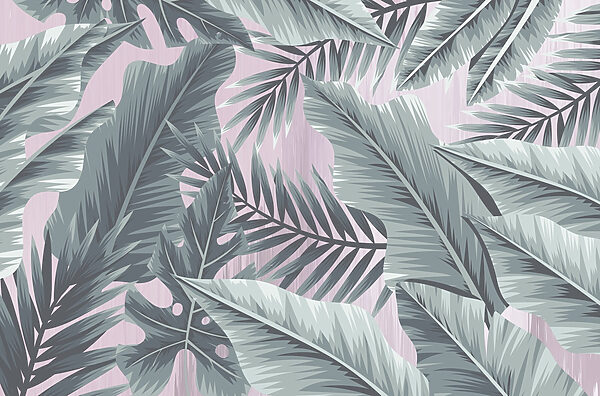 Leafy patterns in cool tones