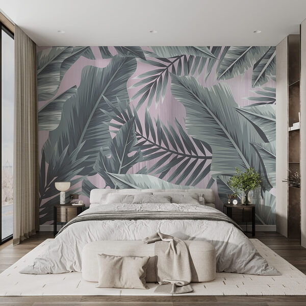 Wall murals Leafy patterns in cool tones (SKU: w03251) Wall murals Wall murals Leafy patterns in cool tones (SKU: w03251)