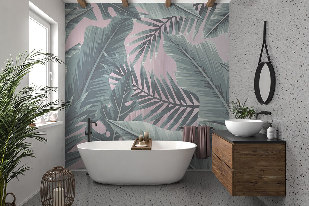 Leafy patterns in cool tones