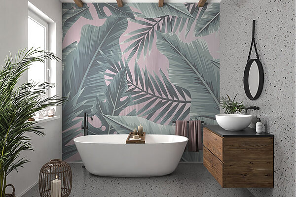 Leafy patterns in cool tones