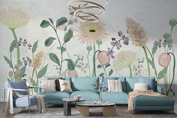 Painting of flowers and leaves Painting of flowers and leaves