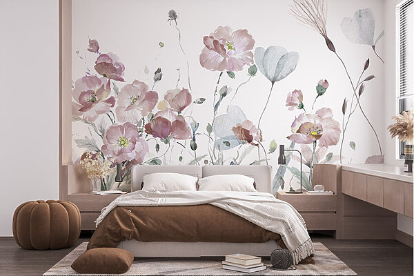 Painting of pink flowers Painting of pink flowers