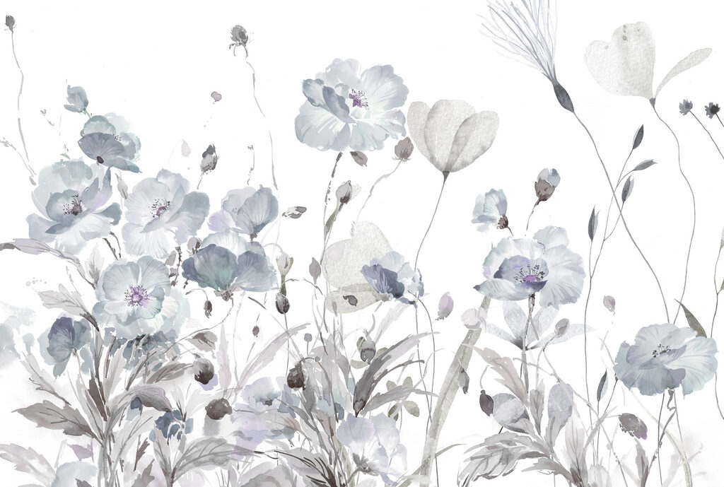 Painting of flowers on a white background Painting of flowers on a white background