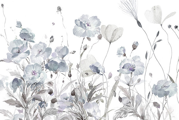 Painting of flowers on a white background Painting of flowers on a white background
