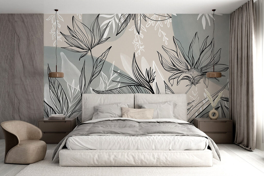 Drawing of flowers and leaves