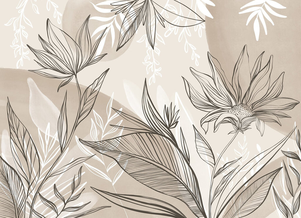 Delicate floral line art design Delicate floral line art design