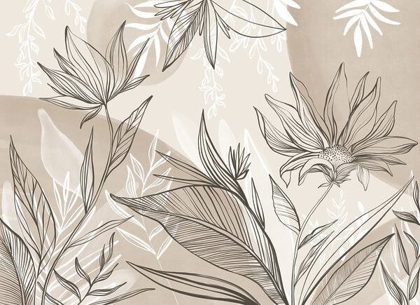 Delicate floral line art design Delicate floral line art design
