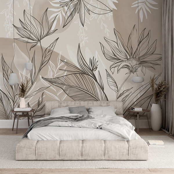 Delicate floral line art design Delicate floral line art design
