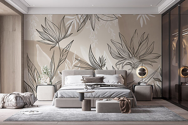Delicate floral line art design Delicate floral line art design