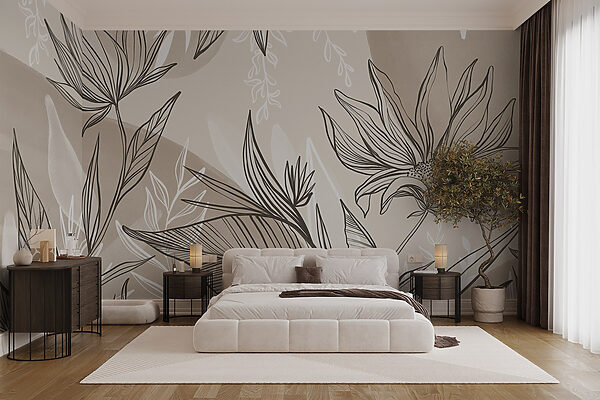 Delicate floral line art design Delicate floral line art design
