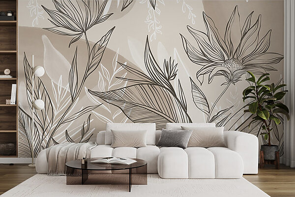 Delicate floral line art design Delicate floral line art design