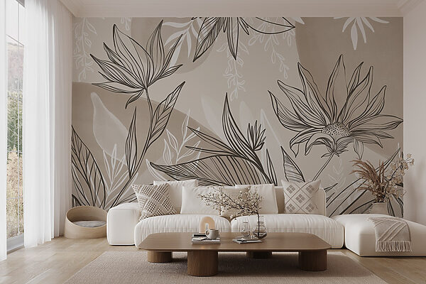 Delicate floral line art design Delicate floral line art design
