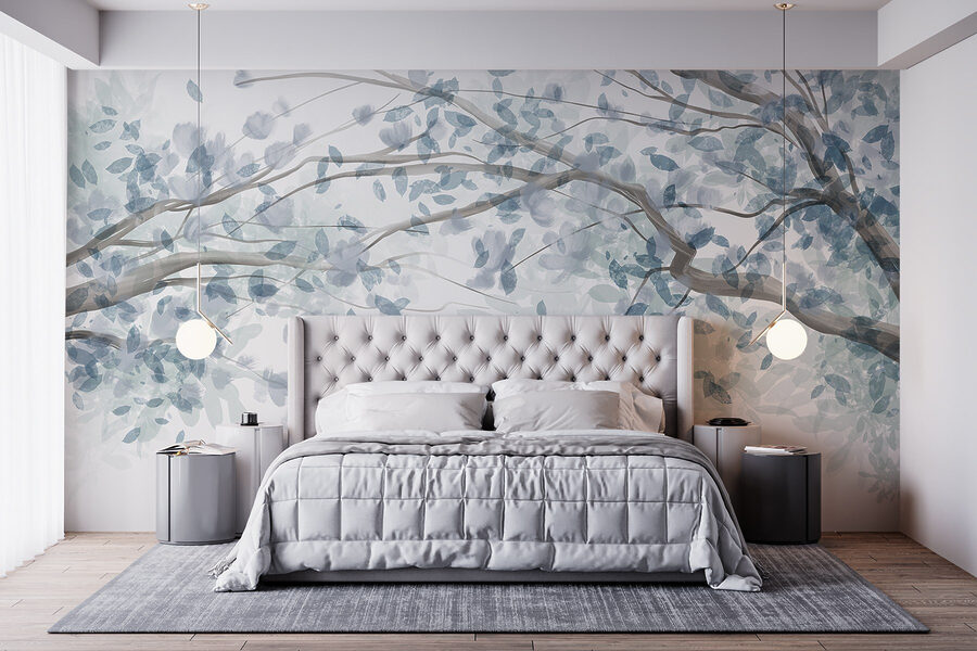 Tree with blue leaves