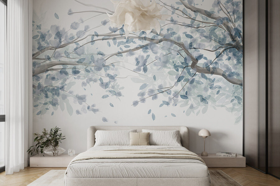 Tree with blue leaves
