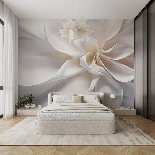White fabric flower White fabric flower