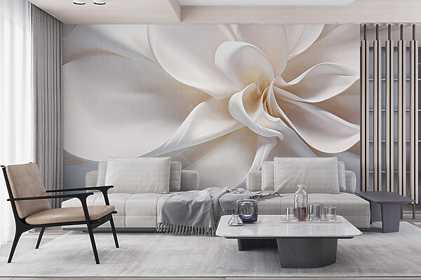 White fabric flower White fabric flower