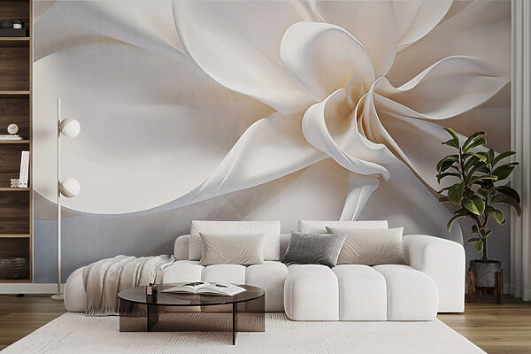 White fabric flower White fabric flower