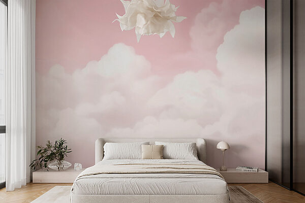 Wall murals Wall murals Pink sky with clouds (SKU: w03301)