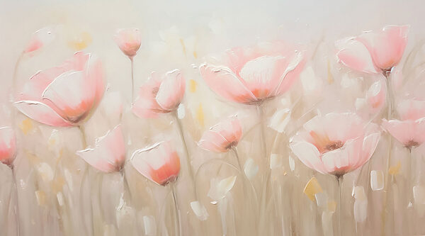 Painting of pink flowers Painting of pink flowers