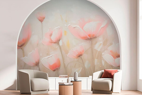 Painting of pink flowers Painting of pink flowers