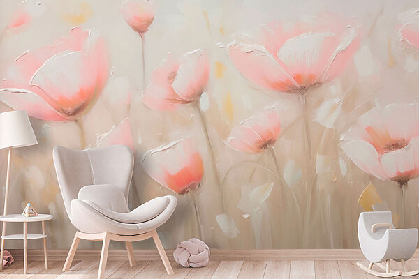 Painting of pink flowers Painting of pink flowers
