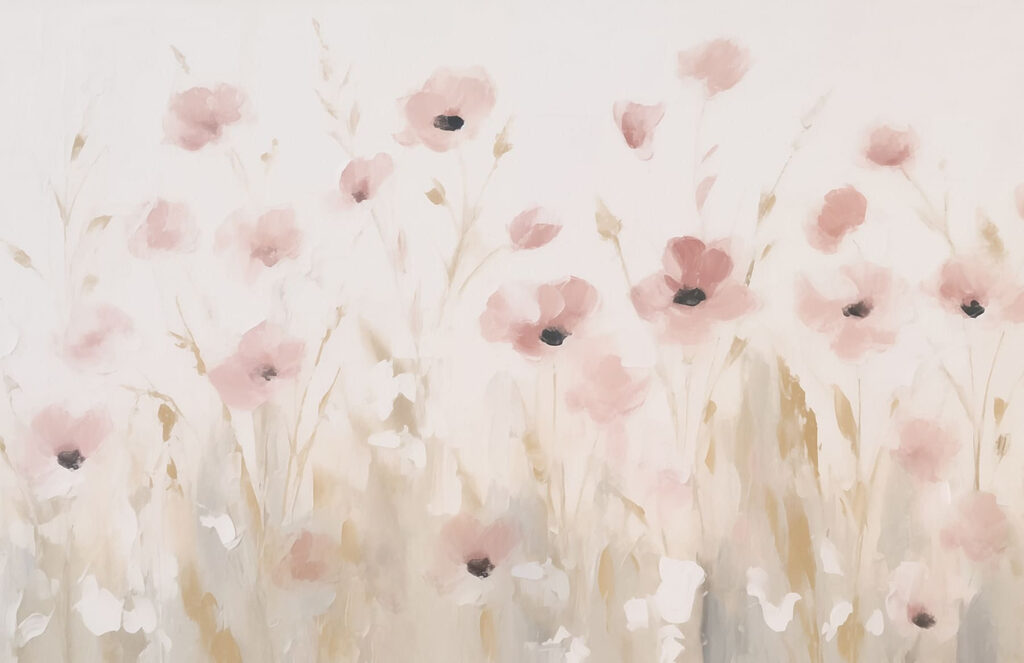Painting of pink flowers Painting of pink flowers