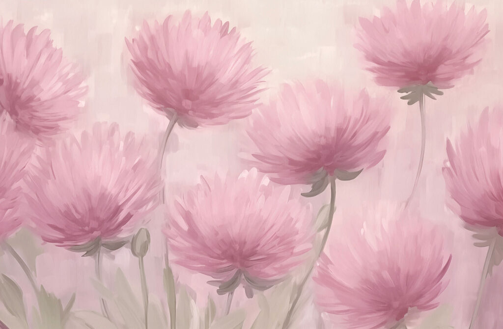 Painting of pink flowers Painting of pink flowers