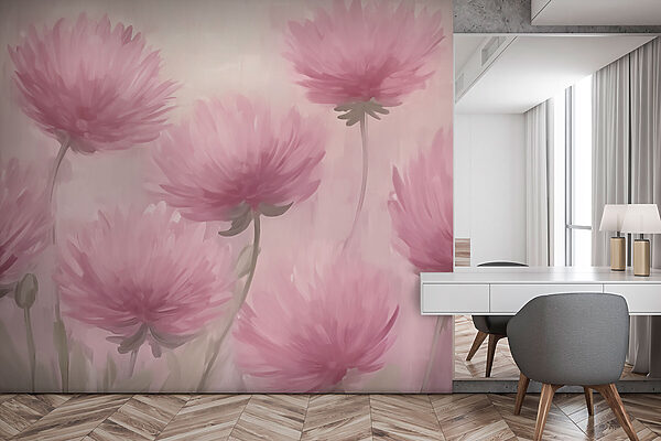 Painting of pink flowers Painting of pink flowers