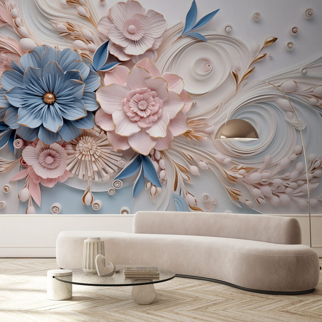 Paper flowers and leaves Paper flowers and leaves