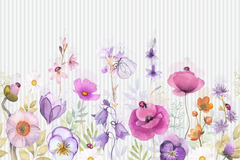 Colorful blooms and lively insects. Colorful blooms and lively insects.
