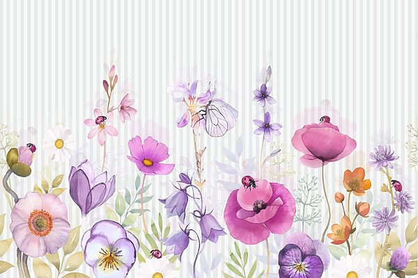 Colorful blooms and lively insects. Colorful blooms and lively insects.