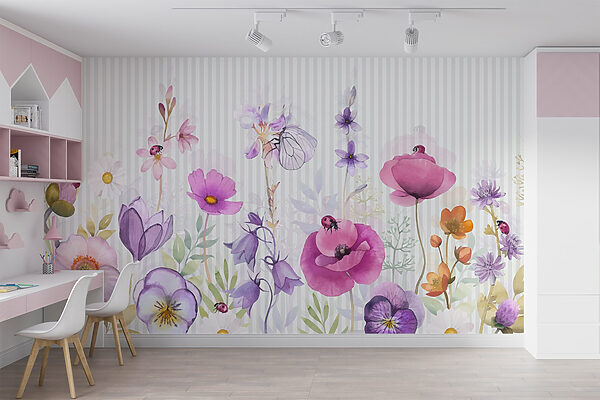 Colorful blooms and lively insects. Colorful blooms and lively insects.