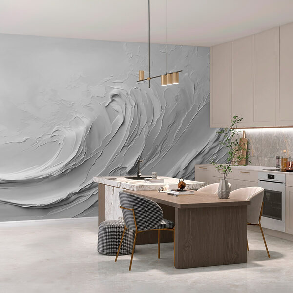White wall with white waves White wall with white waves