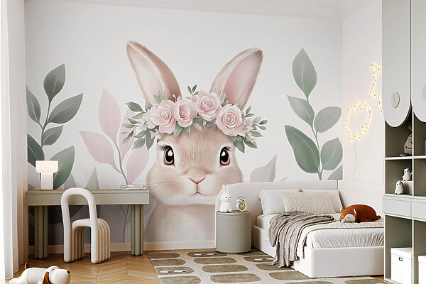 Rabbit wearing a flower crown Rabbit wearing a flower crown