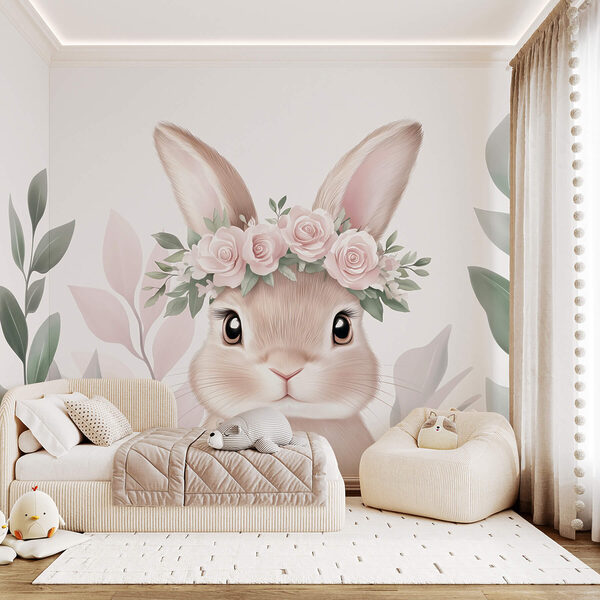 Rabbit wearing a flower crown Rabbit wearing a flower crown