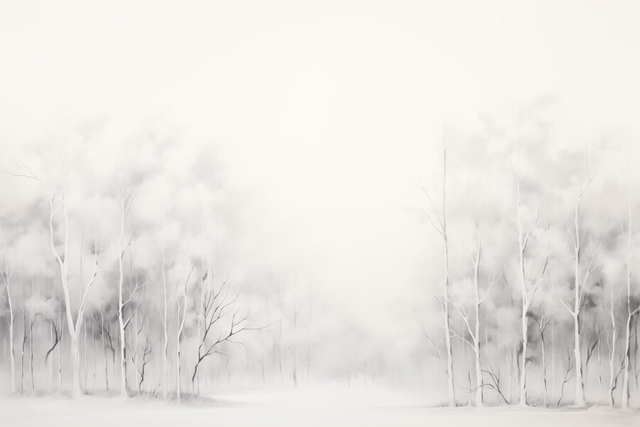 Group of trees in a snowy forest Group of trees in a snowy forest