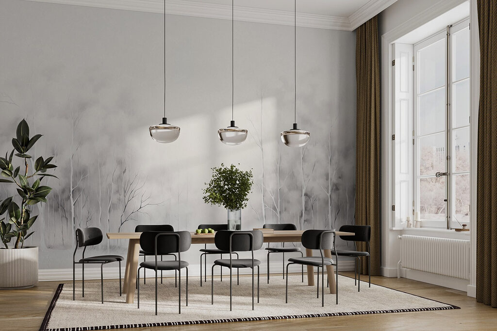 Group of trees in a snowy forest Group of trees in a snowy forest