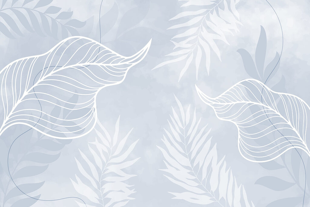 White leaves on a blue background White leaves on a blue background
