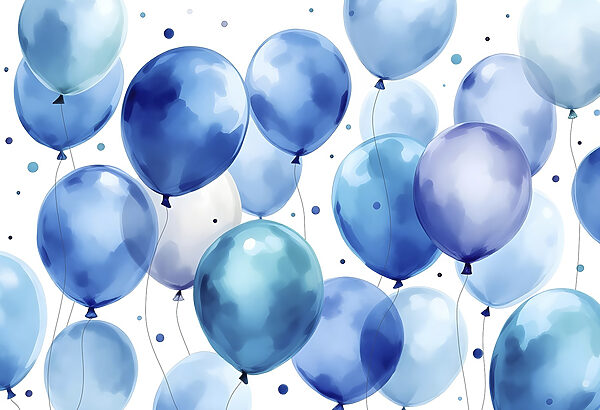 Group of blue and white balloons Group of blue and white balloons