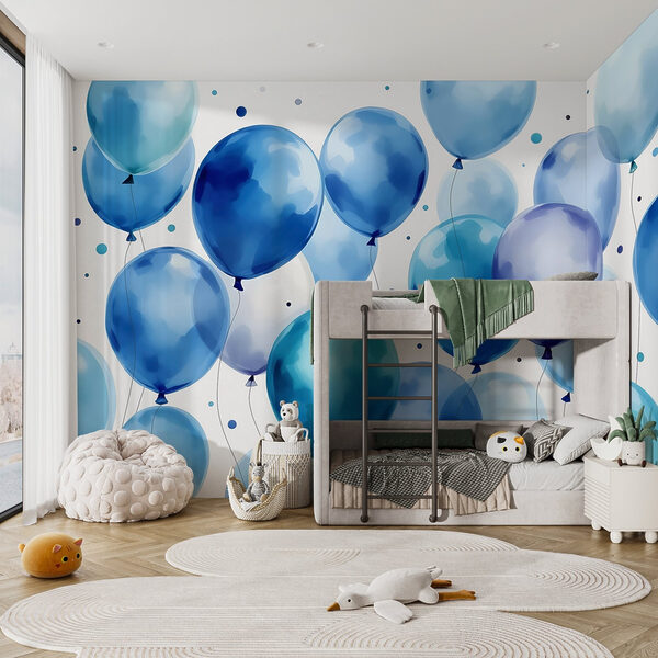 Group of blue and white balloons Group of blue and white balloons