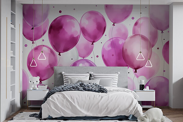 Group of purple and white balloons Group of purple and white balloons