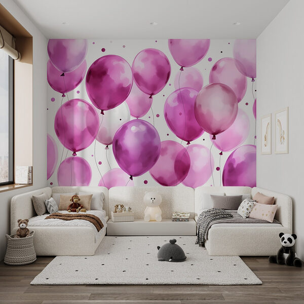 Group of purple and white balloons Group of purple and white balloons